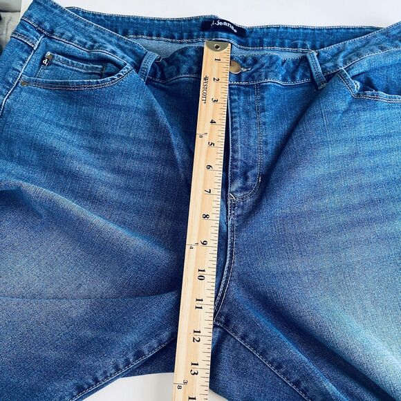 D. Jeans Plus Size 20W Capris Blue Denim Cropped Recycled Sustainable Beach - Picture 4 of 10